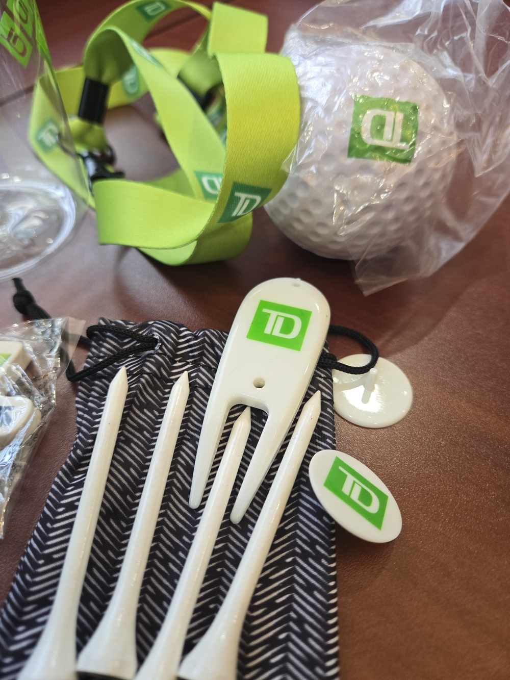 TD Branded Golf Accessory Set..squishy Golf Ball.. Water Bottle..eraser